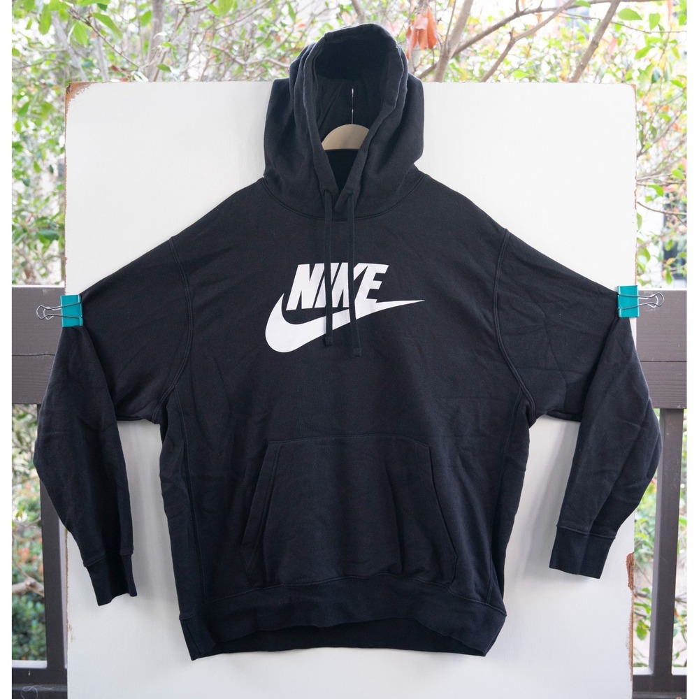 Nike Hoodie Black Sportswear Club Fleece Graphic Logo BV2973-010 Size XL